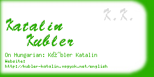 katalin kubler business card